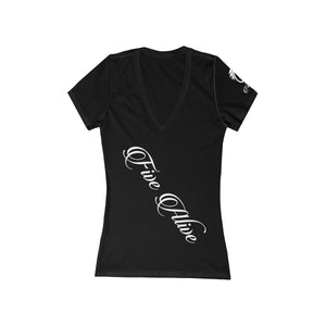 Women's Jersey Short Sleeve Deep V-Neck Tee