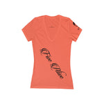 Women's Jersey Short Sleeve Deep V-Neck Tee