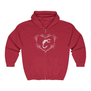 Heart Full Zip Hooded Sweatshirt