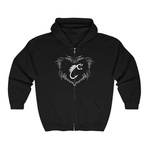 Heart Full Zip Hooded Sweatshirt